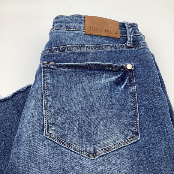 Judy Blue Womens Skinny Fit Raw Hem‎ Denim Jeans Blue Size 13/31 - Picture 1 of 9